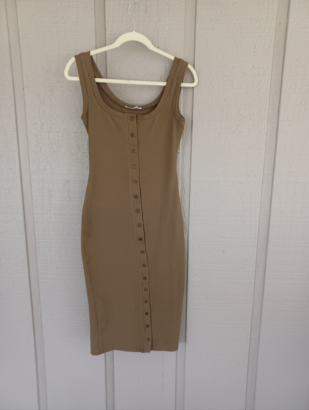 Reformation Dante Knit Dress Size XS Cotton Blend Stretch Preppy Green Sleeveles